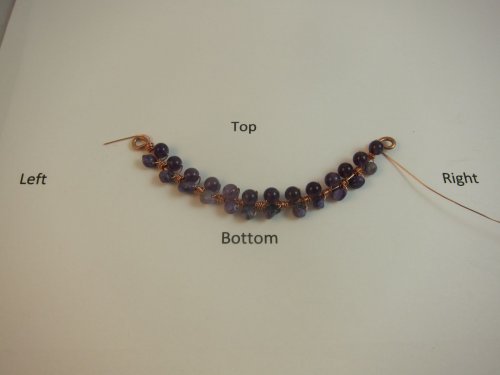 Karen Meador, Ph.D.'s Smile Cluster Necklace - Optional variation, Contemporary Wire Jewelry, Coiling, Coiling Wire, Wire Coiling, Lashing, Wire Lashing, Spirals, Wire Spiral, Spiral Wire Wrap, Wire Wrapping, Wrapping, Wire Wrapping Jewelry, add another row of beads